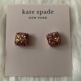 Kate Spade Jewelry | Kate Spade Metallic Rose Gold Glitter Mini Small Square Stud Earrings | Color: Gold | Size: Os