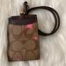 Coach Accessories | Coach Signature Disco Star Id Lanyard In Khaki | Color: Brown/Pink | Size: Os