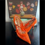 Gucci Shoes | Gucci Neon Lace Lace Pumps (37) | Color: Orange | Size: 37eu