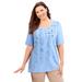 Plus Size Women's Stars & Shine Tee by Catherines in Blue Bandana (Size 1XWP)