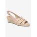 Women's Cheerful Espadrille Sandal by Bella Vita in Natural Linen Print (Size 8 1/2 M)