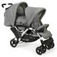 CHIC 4 BABY 275 60 Geschwisterwagen Duo, inkl. Babytragetasche und Regenhaube, Melange grau-weiß