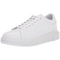 Armani Exchange Men's Venice with Embossed Logo on Platform Sole Sneaker, Op White, 11.5 UK