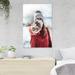 Red Barrel Studio® Person In Red Jacket Holding White Ice Cream - 1 Piece Rectangle Graphic Art Print On Wrapped Canvas in Red/White | Wayfair