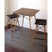 Corrigan Studio® Dupre 3 - Piece Counter Height Dining Set Wood/Upholstered/Metal in Brown | 40 H in | Wayfair EC7F60D3C51B4901AE234A4E9EC9823D