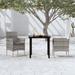 Latitude Run® Patio Dining Set Outdoor Dining Set Table & Chair Set Poly Rattan Glass in Gray | 31.5 W x 31.5 D in | Wayfair