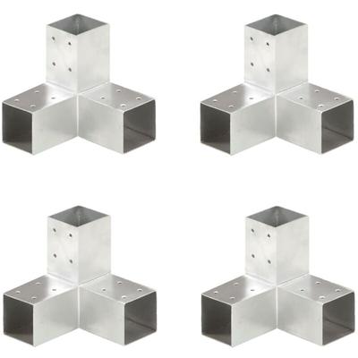 Pfostenverbinder 4 Stk. Y-Form Verzinktes Metall 71 x 71 mm Vidaxl Image