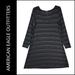 American Eagle Outfitters Dresses | American Eagle Outfitters Women Long Sleeve Stripe Trapeze Dress Size Large | Color: Black | Size: L