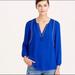 J. Crew Tops | J. Crew Royal Blue Braided Trim And Tassel Blouse | Color: Blue | Size: 00