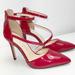 Jessica Simpson Shoes | Jessica Simpson Crossover Red High Heels | Color: Cream/Red | Size: 7.5