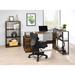 39''L Industrial Ievi L-Shaped Home Office Writing Computer Desk with Built-in Right Side 3-Tier Storage Bookshelf
