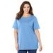 Plus Size Women's Suprema® Crochet Trim Scoopneck by Catherines in French Blue (Size 6X)