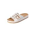 Extra Wide Width Women's The Summer Slip On Footbed Sandal by Comfortview in White (Size 7 1/2 WW)