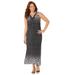 Plus Size Women's Terrace Ridge Maxi Dress by Catherines in Black And White Dot Border (Size 1X)