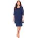 Plus Size Women's Sparkling Lace Jacket Dress by Catherines in Mariner Navy (Size 24 WP)