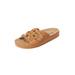 Extra Wide Width Women's The Summer Slip On Footbed Sandal by Comfortview in Tan (Size 8 1/2 WW)