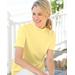 Appleseeds Women's Essential Short-Sleeve Mockneck - Yellow - S - Misses