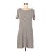 Olivia Rae Casual Dress - Shift: Tan Stripes Dresses - Women's Size Medium