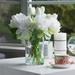 Enova Home Mixed Artificial Real Touch Tulip and Peony Fake Flowers Arrangement in Cylinder Glass Vase for Home Decór