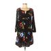 Old Navy Casual Dress - A-Line: Black Floral Dresses - Women's Size X-Small