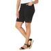 Plus Size Women's Everyday Cotton Twill Short by Catherines in Black (Size 6X)