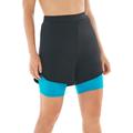 Plus Size Women's Colorblock Swim Boardshort by Swim 365 in Black Blue Sea (Size 20)