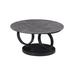 Orren Ellis Extendable Pedestal Coffee Table Tile/Metal in Black/Gray | 16.5 H x 31.5 W x 31.5 D in | Wayfair F31936A86DE94CAB9A117A1ACF50CE39