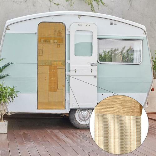 Bestlivings – Fadenvorhang ( 56x185cm ) in Gold, Caravan Camping Fadengardine ideal für Wohnwagen /