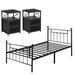 Taomika 3-Pieces Modern Bedroom Sets with Black Bed Frame