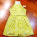 Anthropologie Dresses | Anthropologie Hutch Yellow Floral Jacquard Fit Flare Sleeveless Midi Dress.Large | Color: Green/Yellow | Size: M
