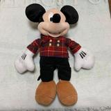 Disney Toys | Disney Mickey Mouse 17 Inch Plush Plaid Jacket Disney Store Exclusive From 2013 | Color: Black/Red | Size: Osb