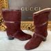 Gucci Shoes | Gucci Vintage Slouchy Suede Leather Boots | Color: Black/Red | Size: 7/7.5