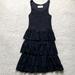 Free People Dresses | Free People Sleeveless Black Lace 3 Tiered Ruffle Vintage Dress | Color: Black | Size: S