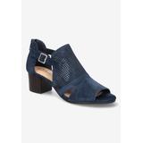 Extra Wide Width Women's Illiana Sandal by Bella Vita in Navy Suede Leather (Size 10 WW)