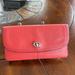 Coach Bags | Coach Turnlock Pebbled Leather W/Checkbook Cover Coral Euc | Color: Red | Size: Os