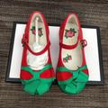 Gucci Shoes | Gucci Mary Jane Bow Buckle Shoe | Color: Green/Red | Size: 6bb