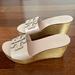 Tory Burch Shoes | Like New* Tory Burch Patty Logo Platform Wedge Sandals | Color: Pink/Tan | Size: 5.5