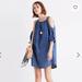 Madewell Dresses | Madewell Chambray Cold Shoulder Dress | Color: Blue/Black | Size: S