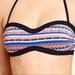 Athleta Swim | Athleta Pipeline Molded Bandeau/Halter Bikini Top | M | Color: Black/Blue | Size: M