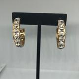 J. Crew Jewelry | Gold Rhinestone Hoop J Crew Earrings | Color: Gold | Size: Os