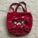 Disney Bags | Disney Parks Minnie And Mickey Red Christmas Tote Bag | Color: Red | Size: Os