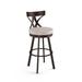 Gracie Oaks Amalija Swivel Counter & Bar Stool Upholstered/Leather/Metal/Faux leather in Brown | 42 H x 17.63 W x 20.5 D in | Wayfair