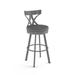 Gracie Oaks Amalija Swivel Counter & Bar Stool Upholstered/Leather/Metal/Faux leather in Gray | 42 H x 17.63 W x 20.5 D in | Wayfair