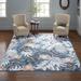 Blue/Brown 77 x 0.4 in Area Rug - Lark Manor™ Strinko Floral Blue/Gray Indoor/Outdoor Area Rug, Polypropylene | 77 W x 0.4 D in | Wayfair