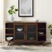 Modern Curved Edge Fluted Glass Door Sideboard – Dark Walnut - Walker Edison BU58FRAN2DDW