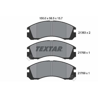 TEXTAR Bremsbelagsatz, Scheibenbremse vorne rechts links für MITSUBISHI DODGE NISSAN 4605B802 MB858399 AY040MT002 213630