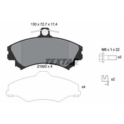 TEXTAR Bremsbelagsatz, Scheibenbremse vorne rechts links mit Zubehör für MITSUBISHI SMART A4544201920 4605A734 454420192