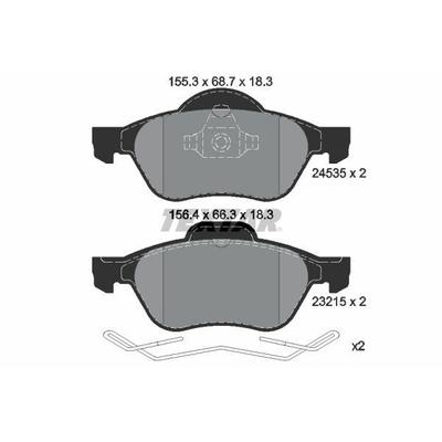 TEXTAR Bremsbelagsatz, Scheibenbremse vorne rechts links mit Zubehör für RENAULT 7701209100 7701209670 7701210127 245350