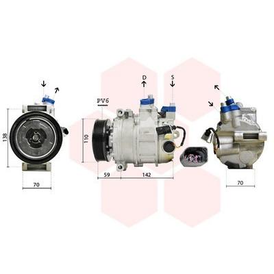 VAN WEZEL Kompressor, Klimaanlage 12V für SKODA VW SEAT AUDI VAG 8K0260805J 5N0820803 5K0820803/A/CX/LX/HX 0300K029