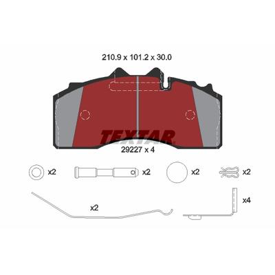 TEXTAR Bremsbelagsatz, Scheibenbremse Universal mit Zubehör für BPW 0900061790 0980107550 0509290120 2922701 Image